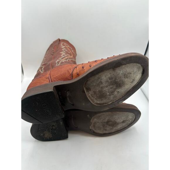 Lucchese 2000 7.5 Full Quill Ostrich Brown Women’sWestern Cowgirl Boots - Picture 11 of 13